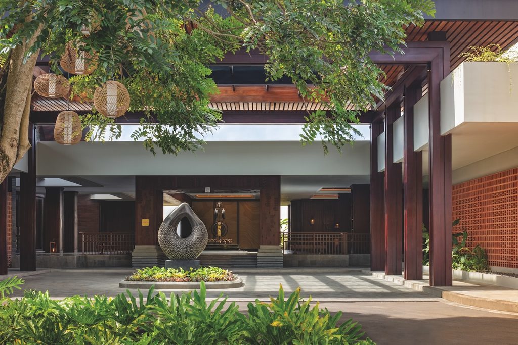 The Gameltron at reception at Anantara Ubud Bali Resort.