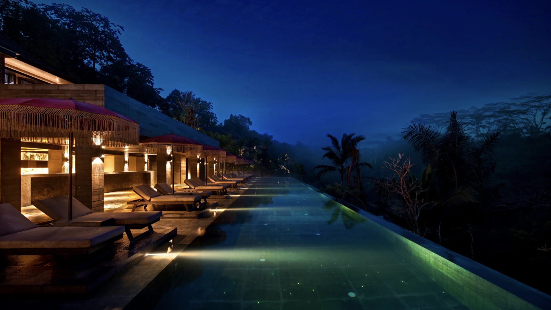 A night shot of Ayatara Resort Ubud - Luxury Escapes