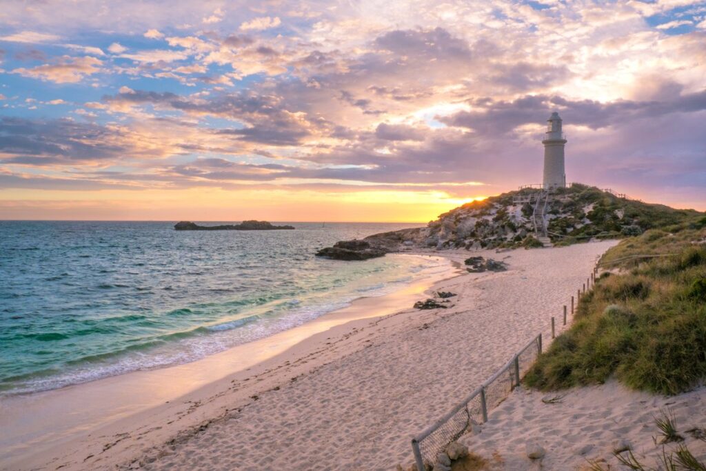 Bathurst Lighthouse sunset near Discovery Resorts – Rottnest Island, WA 