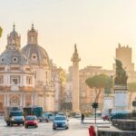 Rome cityscape at dusk