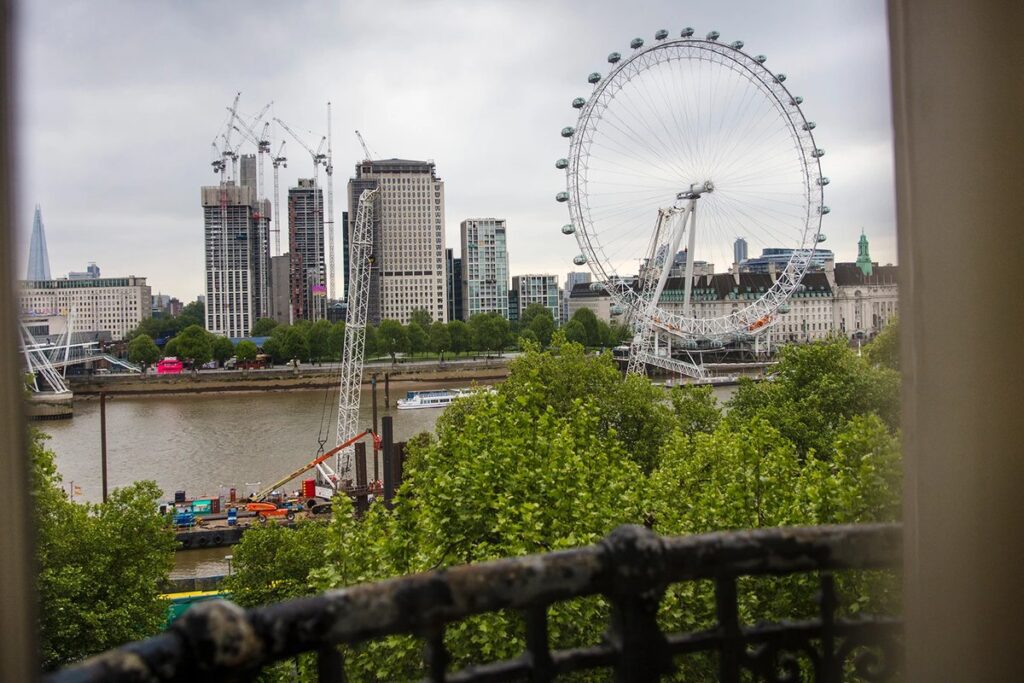 View of River Thames and the London Eye from The Royal Hoorseguards Hotel