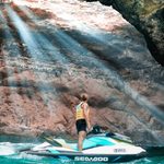 Jet ski in a cave in Malta