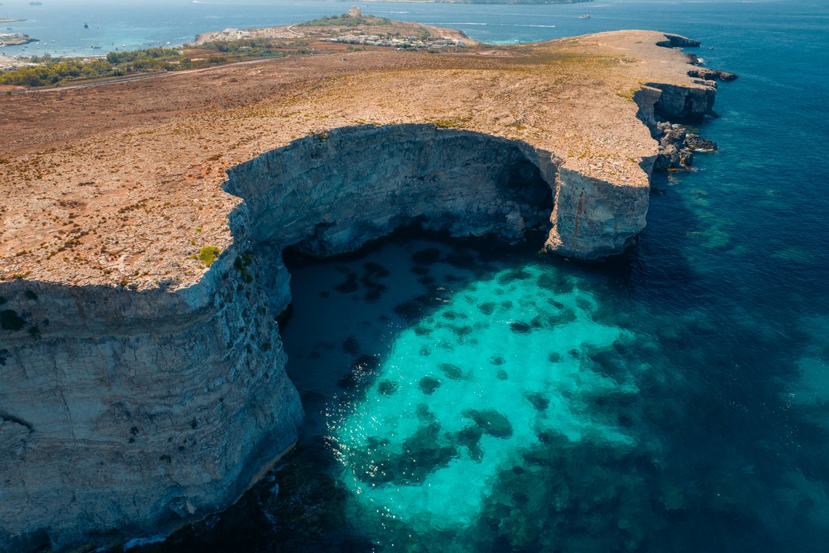 Aerial view of Coral Lagoon in Malta