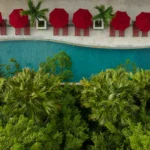 Aerial shot of the pool at Anantara Vacation Club Legian Bali