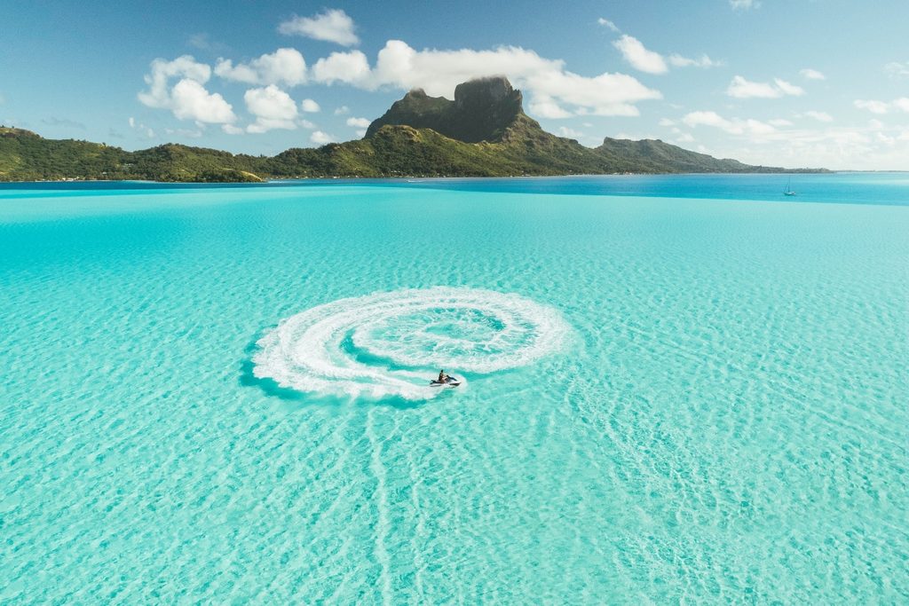 Jet ski on the lagoon in Bora Bora 