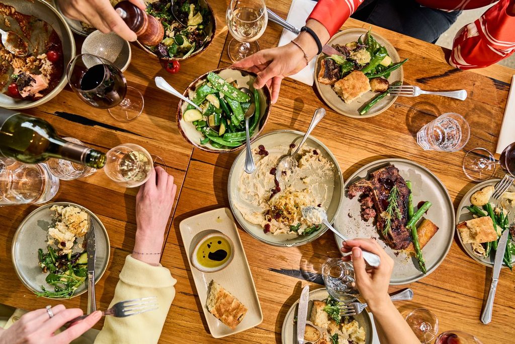 Shared dining and wine experience at Fowles Wines, Victoria