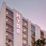 HYDE Perth facade at dusk, Western Australia
