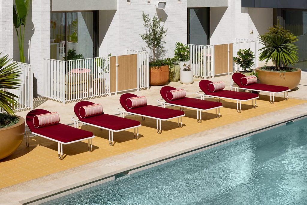 Poolside loungers at HYDE Perth, Western Australia