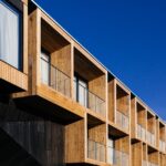 The timber clad facade of Macq01 in Hobart, which has been awarded a Michelin Key