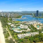 Aerial view of Palazzo Versace and the Gold Coast, Queensland