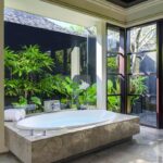 Marble bath in a private pool villa at Peppers Seminyak