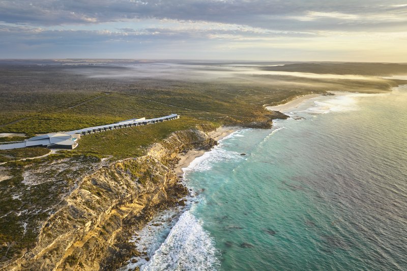 An aerial of Southern Ocean Lodge, on Kangaroo Island, recognised with three Michelin Keys