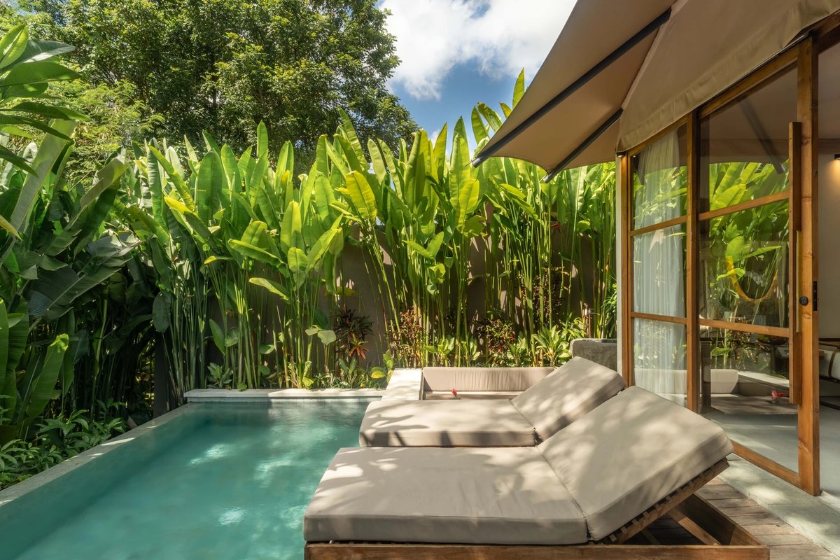 The private pool glamping tents at Ubud Mas Glamping
