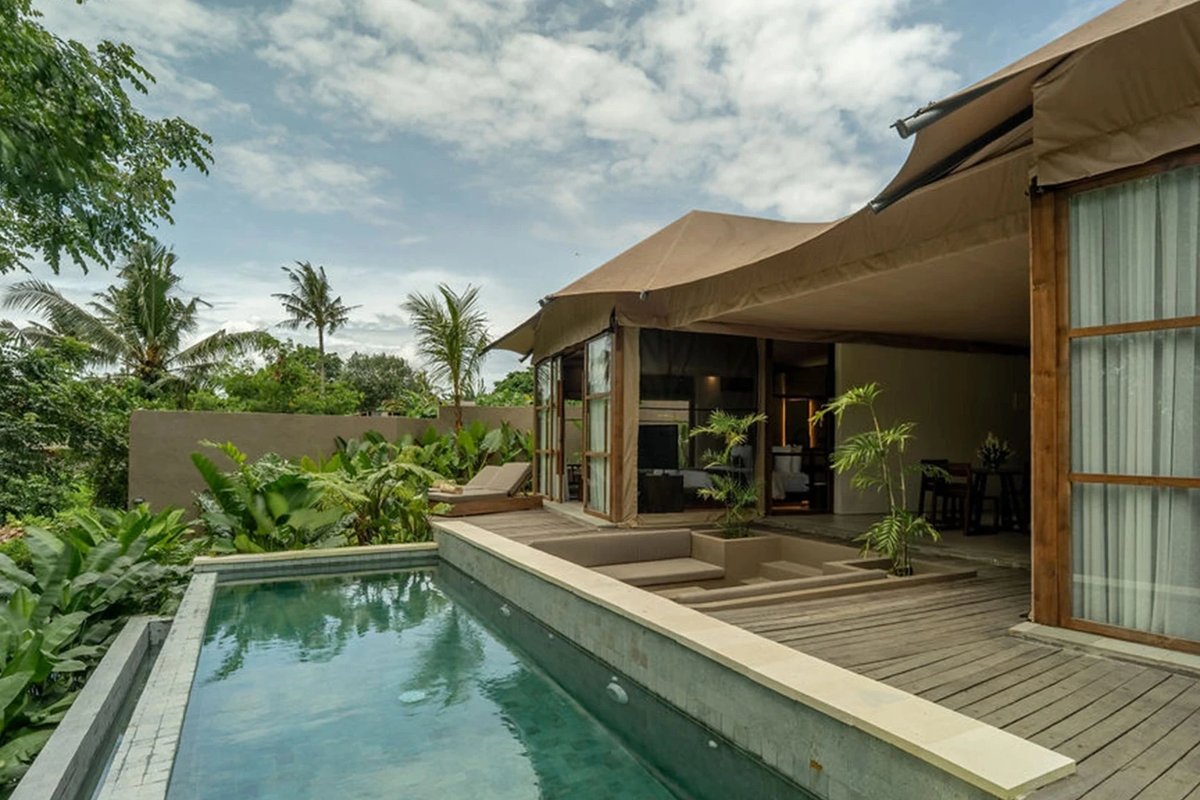 The private pool glamping tents at Ubud Mas Glamping