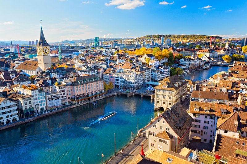 Zurich old town and Limmat River, Switzerland