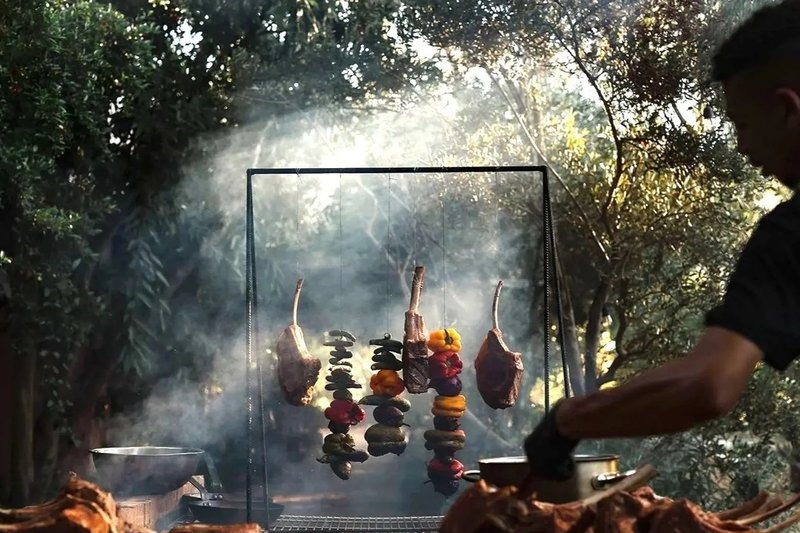 A braai cooking at KOSE in South Africa