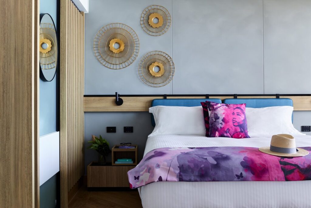Sea Suite king bed at Crystalbrook Flynn, Cairns