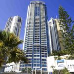 High-rise exterior of Mantra Towers of Chevron, Surfers Paradise