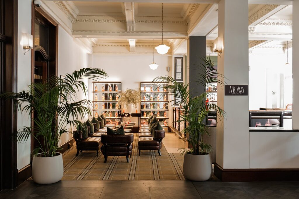 Lounge seating at Ms Ava, Rendezvous Hotel Melbourne