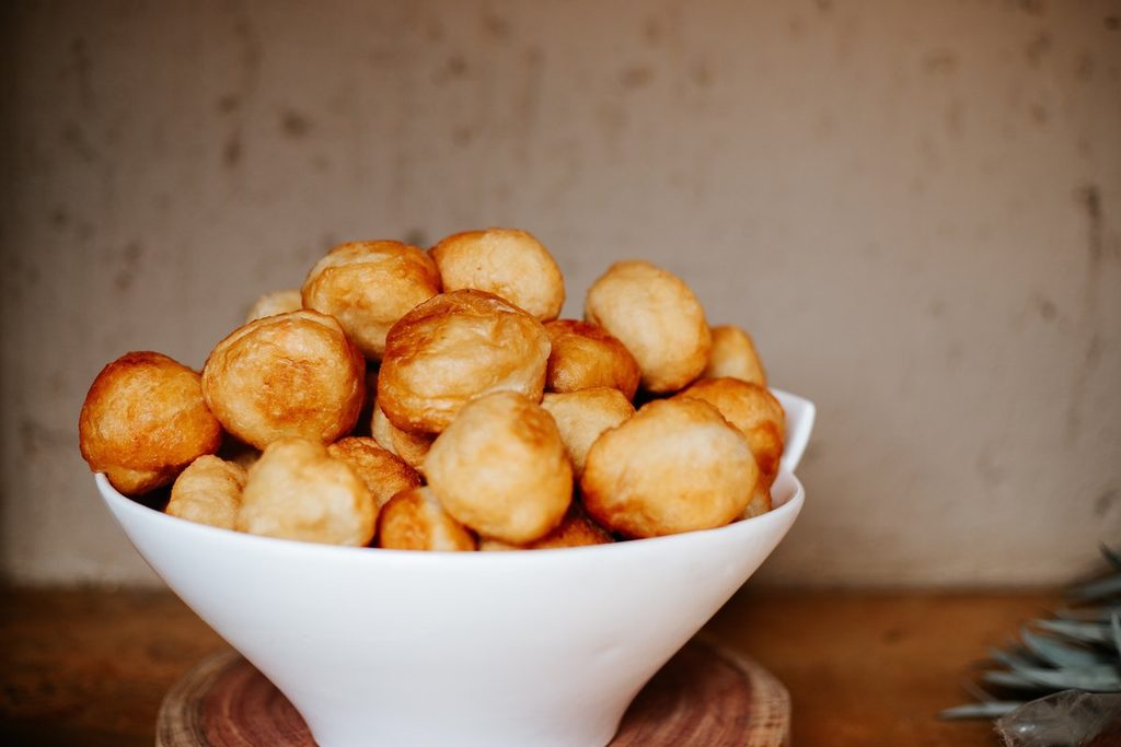 Vetkoek in a bowl, a South African fried dough dish