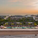 Aerial beachfront resort at The Seminyak Beach Resort & Spa, Bali