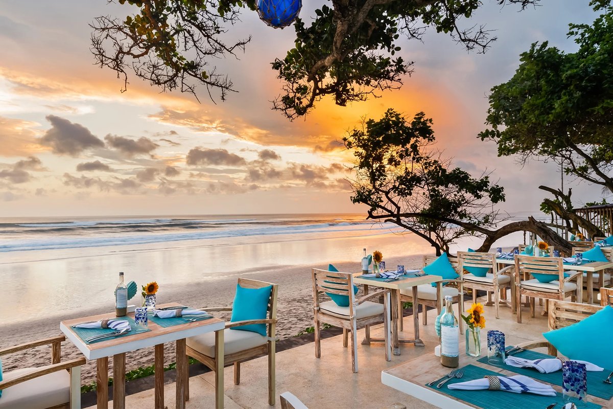 Beachfront dining at The Seminyak Beach Resort & Spa, Bali